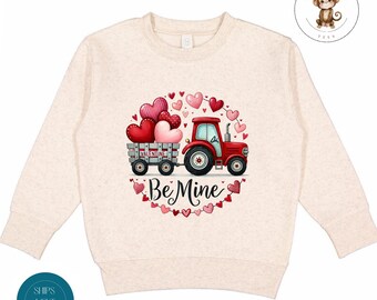Be Mine Tractor Valentine Sweatshirt | Boys Custom Valentines Day Tshirt | Valentine Baby Onesie® | Valentine Outfit