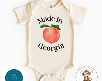 Made in Georgia Natural Onesie® | State Baby Onesie® | Cute Baby Shower Gift | Long Distance Baby Gift