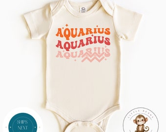 Aquarius Baby Onesie® | Custom Kids Aquarius Tshirt | Zodiac Onesie® | Astrological Onesie® | Baby Shower Gift