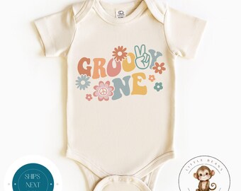 Groovy One Birthday Baby Onesie® | First Birthday Girl Tshirt | Cute Birthday Party Shirt