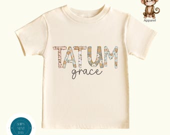 Personalized Boho Wildflower Girls Name Back to School Shirt | Custom Girls School Name Tshirt | Cute Kids Sweatshirt