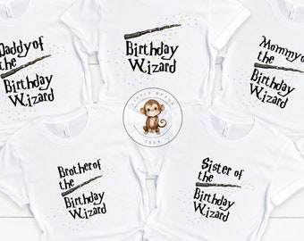 Birthday Wizard Family Birthday Shirts | Kids Birthday Matching Custom Shirts | Mommy Daddy Sister Brother Birthday Shirts