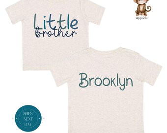 Personalized Little Brother Front Back Shirt | Front Back Little  Brother Onesie® | Little Brother Toddler Tshirt
