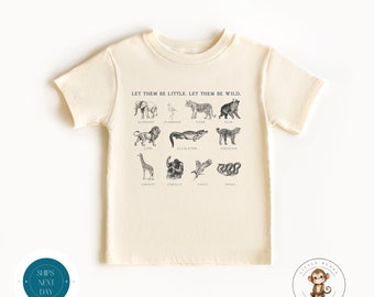 Let Them Be Little Wild Kids Tshirt | Baby Shower Gift | Zoo Animal Baby Onesie® | Cute Custom Onesie®