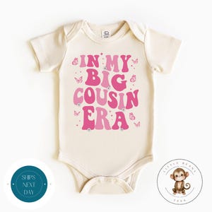 In My Big Cousin Era roze baby-rompertje® | Nicht-kindert-shirt | Sweater met schattige neef en nicht