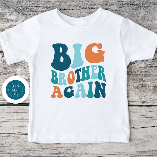 Big Brother Again Color Kids Tshirt | Big Brother Tshirt | Custom Brother Onesie® | Big Brother Tee