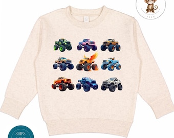 Big Truck Grid Kids Sweatshirt | Retro Big Trucks Kids Tshirt | Baby Onesie® Shower Gift