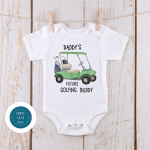Daddys Future Golfing Buddy Onesie® | キュートで面白い Onesie® | ベビーシャワーギフト | Golf Cart Onesie®