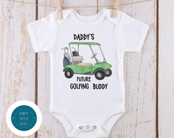 Daddys Future Golfing Buddy Onesie® | Cute Funny Onesie® | Baby Shower Gift | Golf Cart Onesie®