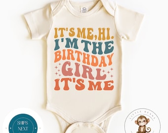 Its Me Hi Im The Birthday Girl Baby Onesie® | Custom Wavy Birthday Kids Tshirt | Cute Kids Gift | Girls Birthday Onesie®