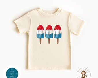 Popsicles 4th of July Kids Tshirt | Custom Summer Kids Tshirt | 4th of July Girls Boys Unisex Outfit | July 4th Tee