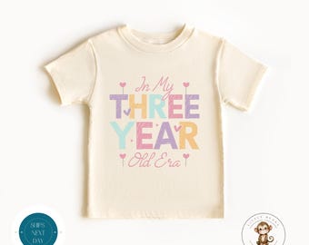 In My Three Year Old Era Birthday Shirt | Third Birthday Girl Sweatshirt | Cute Birthday Party Shirt