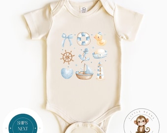 Nautical Beach Sailing Kids Tshirt | Summer Kids Shirt  | Vacation Kids Shirt | Cute Baby Onesie® Shower Gift