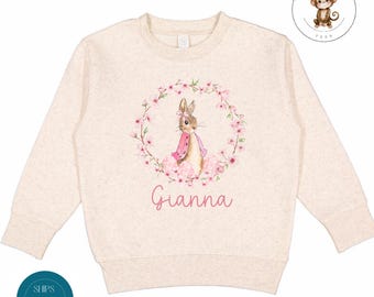 Flopsy Rabbit Personalized Girls Sweatshirt | Girls Easter Tshirt | Cute Easter Baby Onesie®