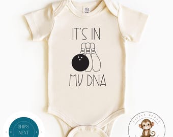 Bowling in MY DNA Onesie® Natural | Cute Funny Baby Onesie® | Baby Shower Gift | Sport Onesie®