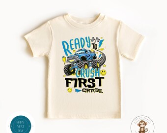 Ready to Crush First Grade School Shirt | Boys First Day of First Grade | Back to School Shirt | First Day School Photo Shirt