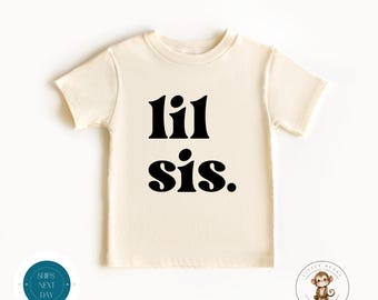 Lil Sis Retro Kids Shirt | Little Sister Baby Onesie® | Custom Sister Tshirt | Cute Sister Onesie®