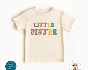 Little Sister Tshirt | Little Sister Girls Crayon Sweatshirt | Announcement Sister Baby Onesie®
