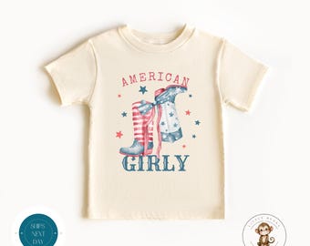 American Girly Cowgirl Boots Kids Shirt | Country Horse Rodeo Girls Kids Shirt | Baby Onesie® Shower Gift
