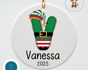 Personalized Kids Elf Christmas Ornament: Name Keepsake