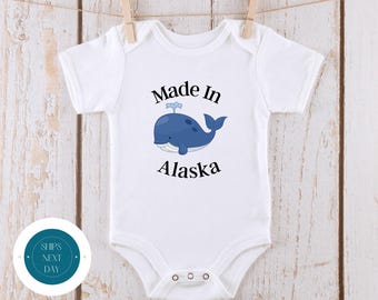 Made in Alaska Onesie® | State Baby Onesie® | Cute Baby Shower Gift | Long Distance Baby Gift