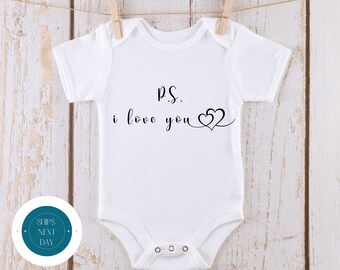 PS I Love You Valentine Baby Onesie® | Cute Baby Shower Gift | New Parent Gift | PS I Love You Tshirt
