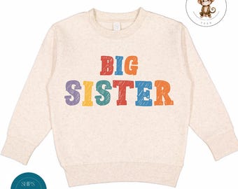 Big Sister Sweatshirt | Big Sister Girls Crayon Tshirt | Announcement Sister Baby Onesie®
