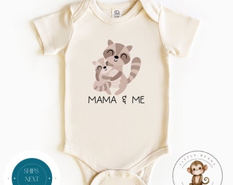 Mama and Me Racoon Baby Onesie® | Cute Baby Onesie® |  Baby Shower Gift | Animal Theme Onesie®