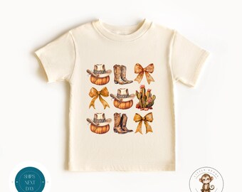 Coquette Cowgirl Bows Kids Tshirt | Custom Girls Halloween Tshirt | Custom Girly Fall Shirt