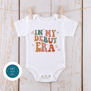 In mijn debuuttijdperk retro baby-rompertje® | Kinder T-shirt | Op maat gemaakte babyromper | Cadeau kraamcadeau