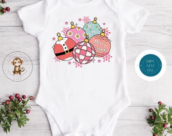 Ornament Retro Holiday Onesie® | Custom Kids Tshirt | Funny Christmas Onesie® | Holiday Baby Gift | Christmas Onesie®