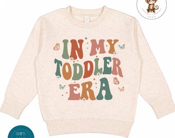 In My Toddler Era Youth Sweatshirt | Vintage Natural Heathered Crewneck |  Cute Toddler Tshirt