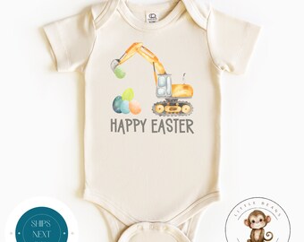 Happy Easter Construction Eggs Baby Onesie® | Cute Easter Kids Tshirt | Easter Custom Onesie®