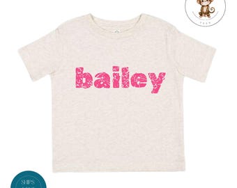 Custom Distressed Girls Name Kids Tshirt | Custom Kids Tshirt | Personalized Tshirt | Choose Font Color