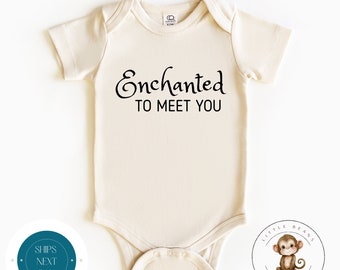 Enchanted to Meet You Natural Baby Onesie® | Baby Announcement Onesie® | Custom Baby Bodysuit | Cute Taylor Onesie®