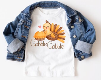 Thanksgiving Turkey Pie Kids Tshirt | Custom Kids Tshirt | Thanksgiving Day Tshirt