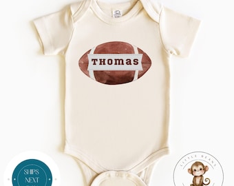 Football Personalized Name Baby Onesie® | Cute Sports Kids Tshirt | Baby Shower Gift | Football Kids Personalized Sweatshirt