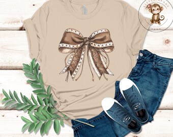 Football Coquette Bow Ladies Shirt |  Womans Football Sweatshirt | Mom Football | Gift for Her
