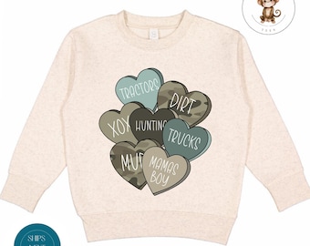 Mamas Boy Hearts Valentine Sweatshirt | Boys Cute Valentine Shirt | Valentine Baby Onesie® | Valentine Outfit