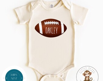Personalized Name Football Onesie® | Personalized Baby Shower Gift | Sports Baby Onesie®