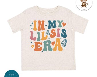 In My Lil Sis Era Toddler Tshirt | Vintage Natural Heathered Crewneck | Little Sister Era Toddler Sweatshirt