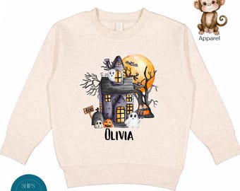 Personalized Haunted House Halloween Sweatshirt: Kids Trick or Treat Party