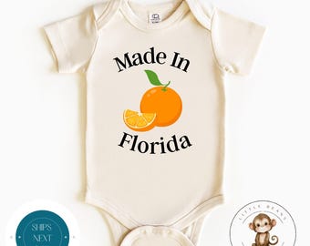 Made in Florida Natural  Onesie® | State Baby Onesie® | Cute Baby Shower Gift | Long Distance Baby Gift
