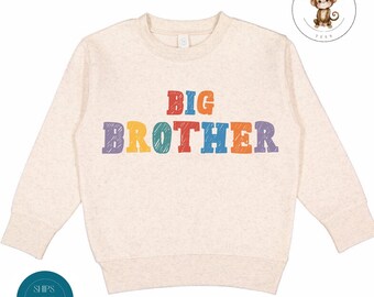 Big Brother Sweatshirt | Big Brother Boys Crayon Tshirt | Announcement Brother Baby Onesie®