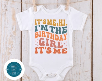 Its Me Hi Im The Birthday Girl Cute Baby Onesie® | Custom Wavy Birthday Kids Tshirt | Cute Kids Gift | Girls Birthday Onesie®