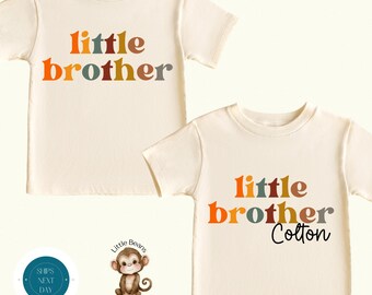 Retro Little Brother Personalized Kids Shirt | Custom Little Brother Onesie® | Cute Little Brother Sweatshirt
