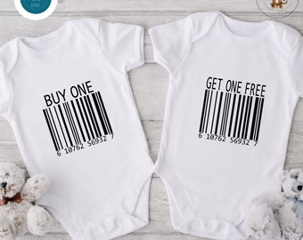 Buy One Get One Free Twin Onesie®s | Cute Custom Twins Onesie®s | Twin Baby Reveal Announcement