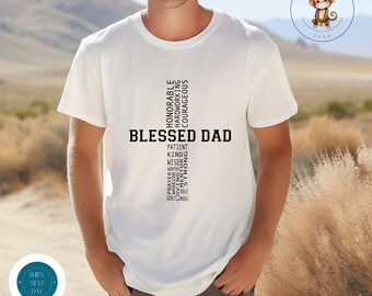 Blessed Dad Christian Gildan Mens T-Shirt | Personalized Mens T-Shirt | Religious Mens Shirt