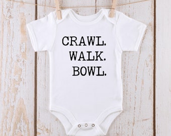 Crawl Walk Bowl Onesie® | Bowl Baby Onesie® | Cute Bowling Bodysuit | Sports Onesie®