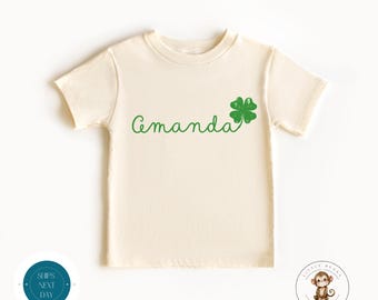 Personalized St Patricks Name Shamrock Kids Tshirt | Custom St Pats Kids Sweatshirt | St Patricks Day Kids Cute Holiday Shirt